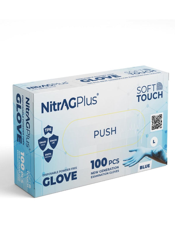 NitrAG Plus Soft Touch Gloves Blue Large