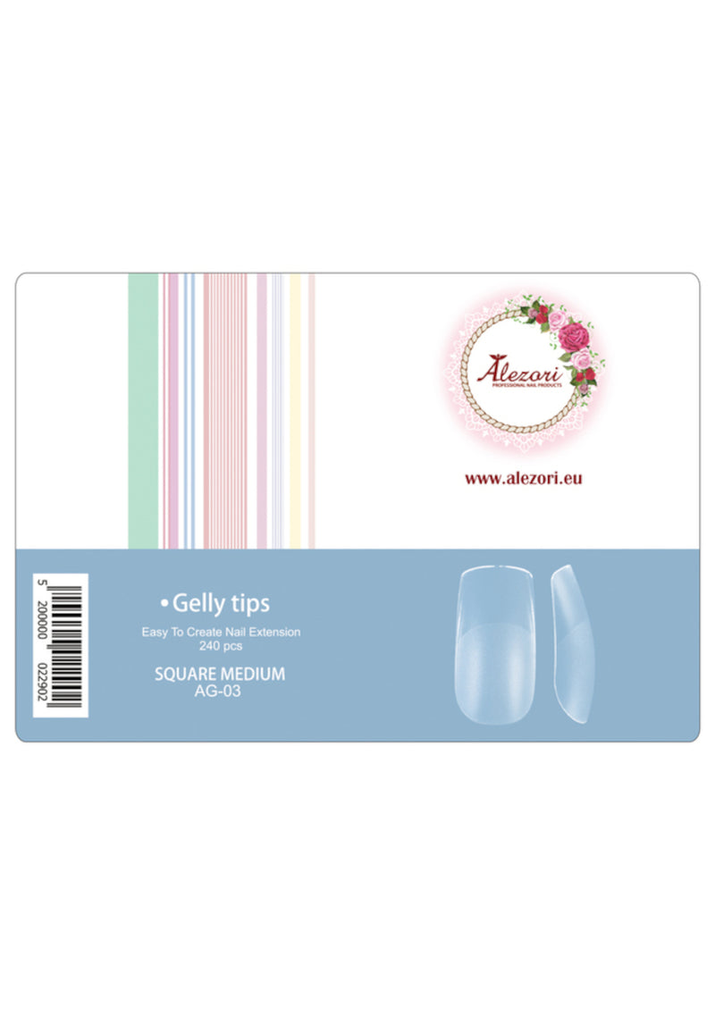 Alezori Gelly Tips AG-03 Square Medium 240pcs