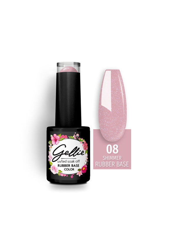 Gellie UV/LED Rubber Base Coat Shimmer 08