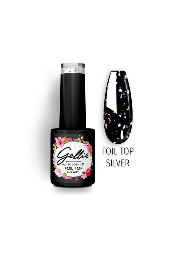 Gellie UV/LED Top Coat No Wipe Foil Silver 10ml