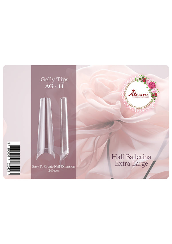 Alezori Gelly Tips AG-11 Half Ballerina Extra Large 240pcs