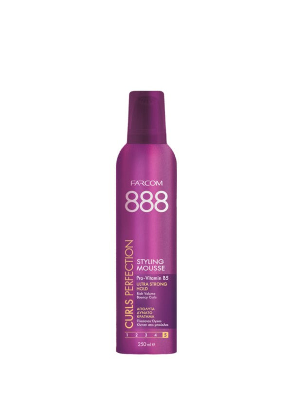 Farcom 888 Curls Styling Mousse – Ultra Strong Hold 250ml