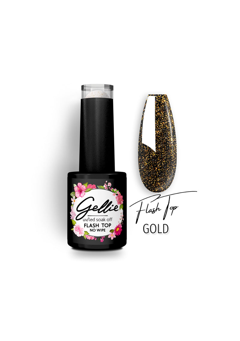 Gellie UV/LED Top Coat Flash Gold 10ml