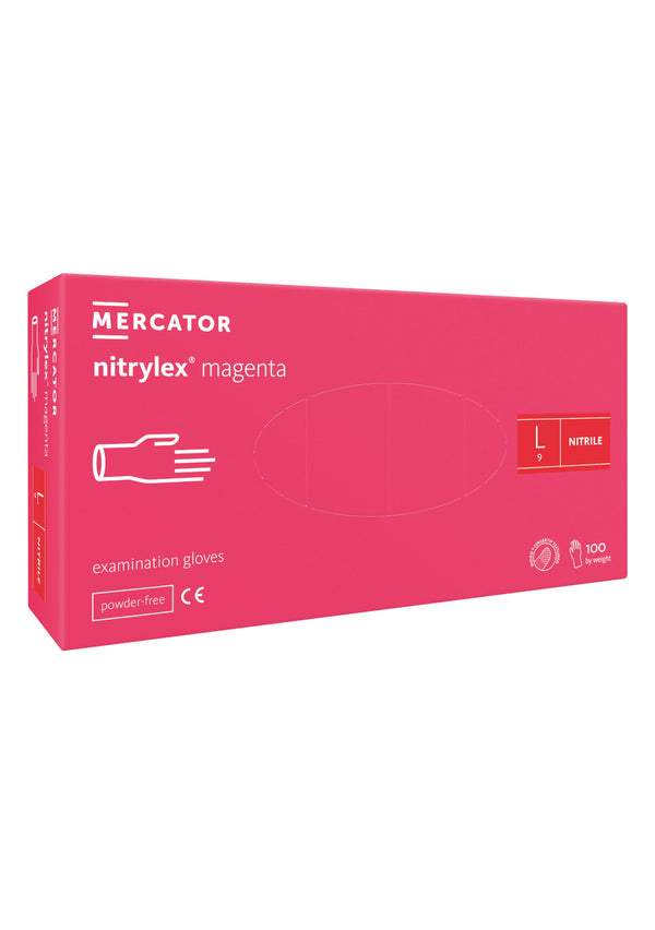 Nitrile Gloves Powder Free Magenta - Large