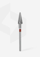 Staleks Pro Carbide Nail Drill Bit " Cone " Left-Handed Red Ø 6mm / 14mm