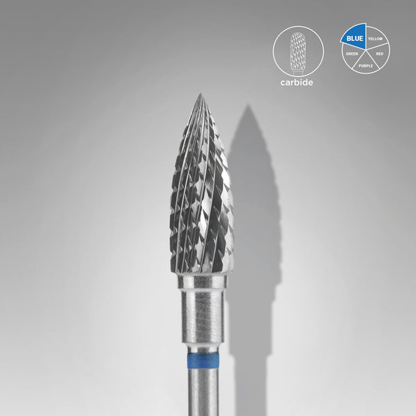 Staleks Pro Carbide Nail Drill Bit " Flame " Blue Ø 5mm / 13.5mm