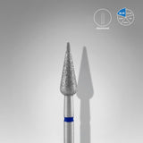 Staleks Pro Diamond Nail Drill Bit " Pointed Pear" Blue Ø 4mm / 12mm