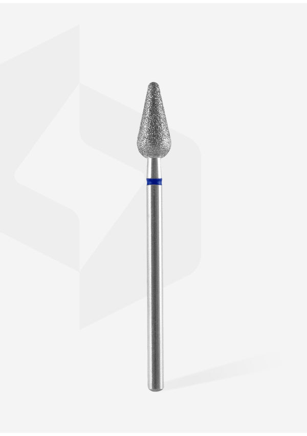 Staleks Pro Diamond Nail Drill Bit " Rounded Pear" Blue Ø 5mm / 12mm