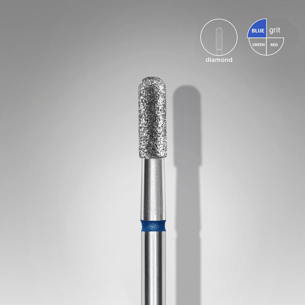 Staleks Pro Diamond Nail Drill Bit " Rounded Cylinder " Blue Ø 2.3mm / 6.5mm