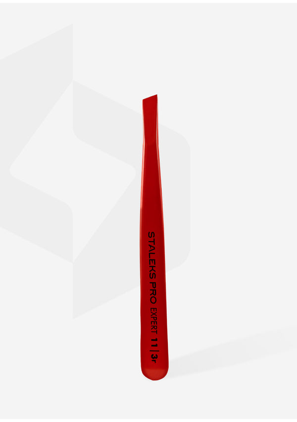 Staleks Pro Eyebrow Tweezers Expert 11 Type 3 Red