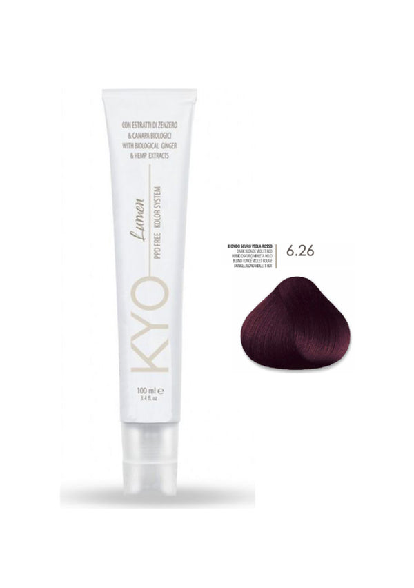 KYO Lumen Paraben Free & PPD Free 100ml - 6.26 Ξανθό Σκούρο Βιολετί Κόκκινο