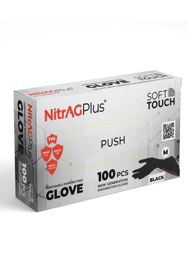 NitrAG Plus Soft Touch Gloves Black Medium