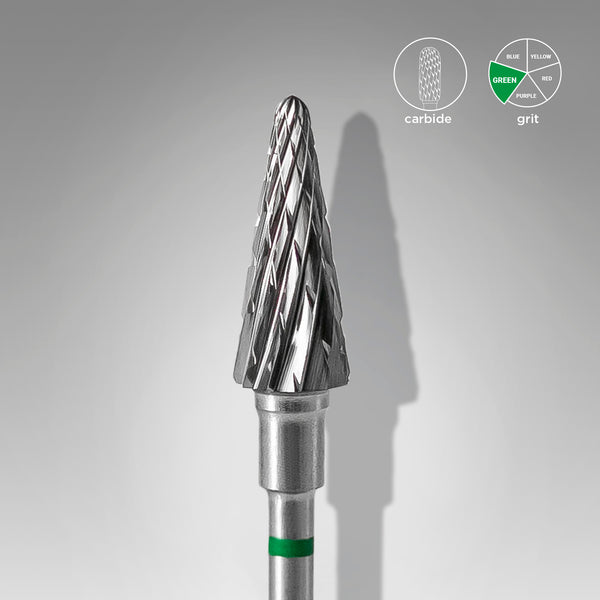 Staleks Pro Carbide Nail Drill Bit " Cone " Green Ø 6mm / 14mm
