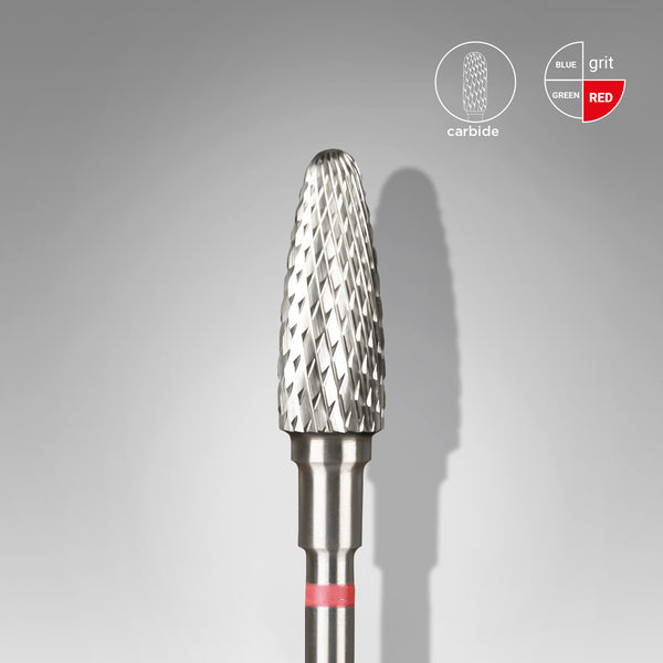 Staleks Pro Carbide Nail Drill Bit " Corn " Red Ø 5mm / 13mm