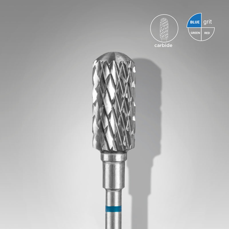 Staleks Pro Carbide Nail Drill Bit " Rounded Safe Cylinder" Blue Ø 6mm / 14mm