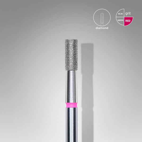 Staleks Pro Diamond Nail Drill Bit " Cylinder " Red Ø 2.5mm / 6mm