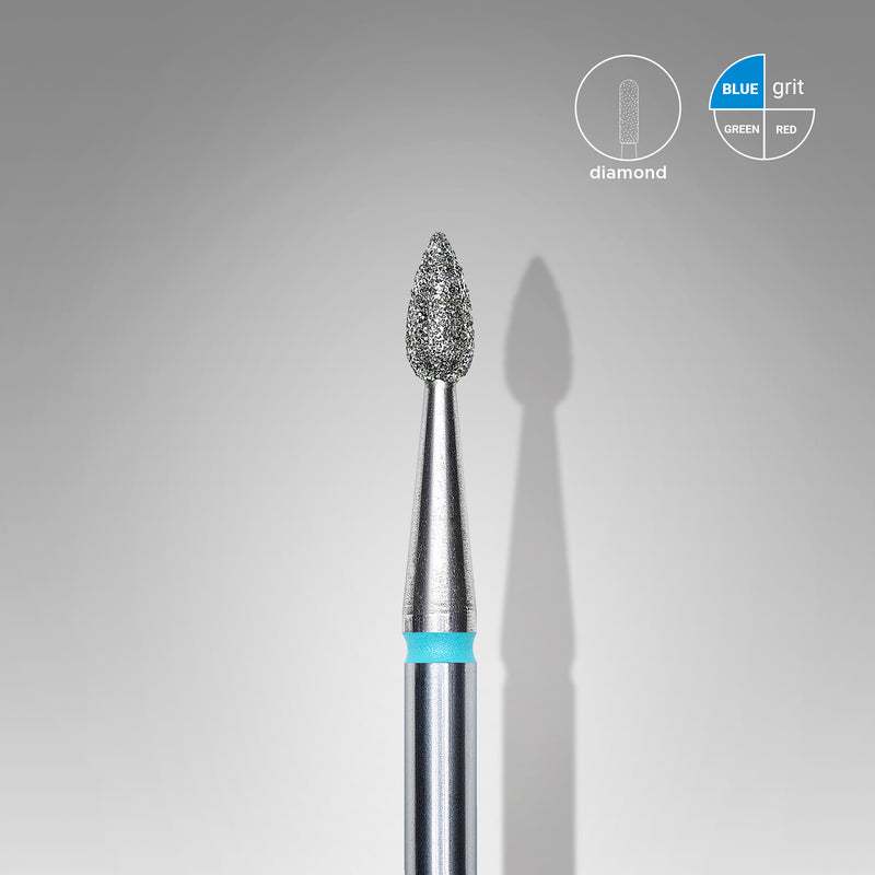 Staleks Pro Diamond Nail Drill Bit " Drop " Blue Ø 2.3mm / 5mm