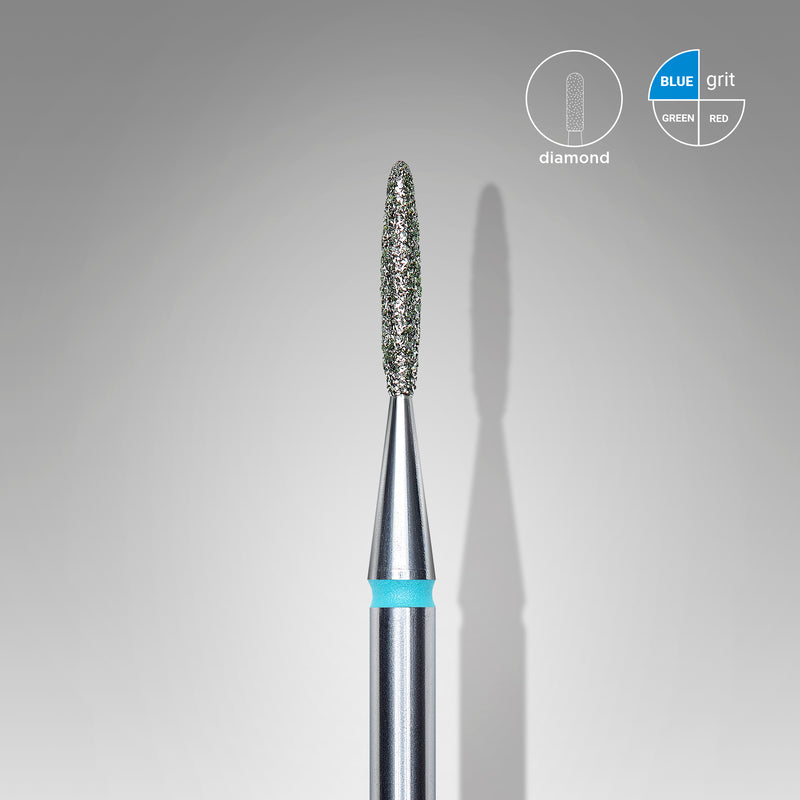 Staleks Pro Diamond Nail Drill Bit " Flame " Blue Ø 1.4mm / 8mm