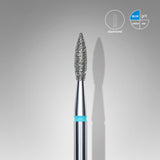 Staleks Pro Diamond Nail Drill Bit " Pointed Flame " Blue Ø 2.1mm / 8mm
