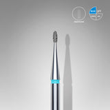 Staleks Pro Diamond Nail Drill Bit " Rounded Bud " Blue Ø 1.2mm / 3mm