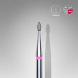 Staleks Pro Diamond Nail Drill Bit " Rounded Bud " Red Ø 1.6mm / 3.4mm