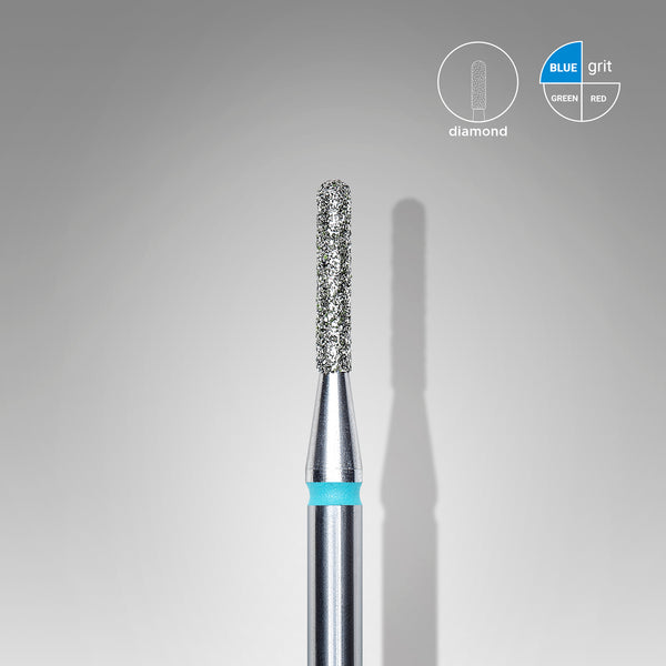 Staleks Pro Diamond Nail Drill Bit " Rounded Cylinder " Blue Ø 1.4mm / 8mm