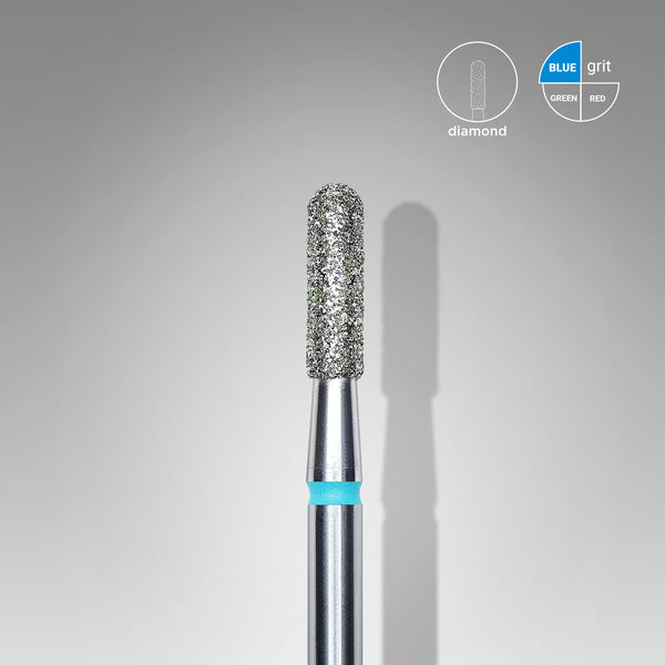 Staleks Pro Diamond Nail Drill Bit " Rounded Cylinder " Blue Ø 2.3mm / 8mm