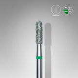 Staleks Pro Diamond Nail Drill Bit " Rounded Cylinder " Green Ø 2.3mm / 8mm
